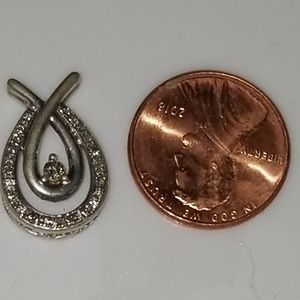 925 diamond pendant teardrop design